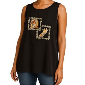 BonWorth Vintage Black Animal Graphic Sleeveless Tank Top